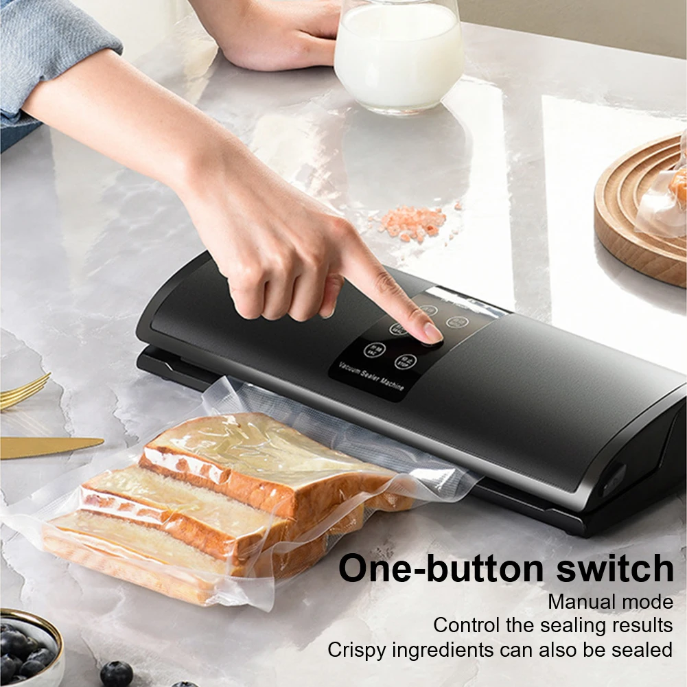 

Vacuum Sealer Machine Fully Automatic Food Sealer 65kPa Sealing Machine Adjustable Modes Kitchen Packaging Machine With 10 Bags