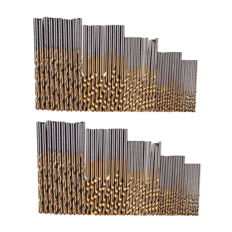 

JHD-100Pcs 1/1.5/2.0/2.5/3Mm Titanium Coated HSS Drill Bit Set