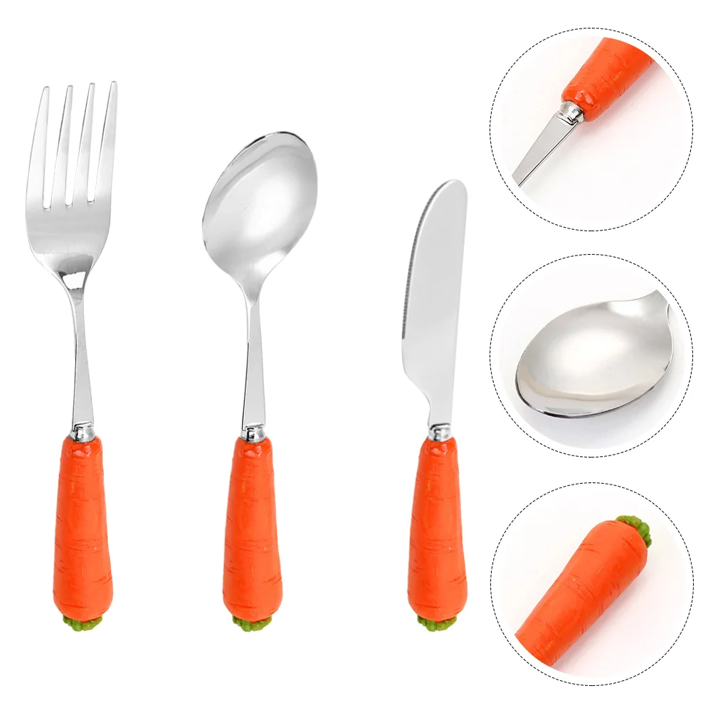

Spoon Set Forks Fork Spoons Stainless Steel Cutlery Baby Appetizer Dessert Dinner Metal Child Kids Flatware Soup Utensils Cake