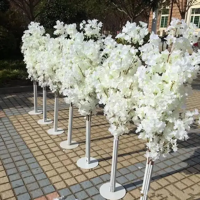 Wedding Decoration 5ft Tall slik Artificial Cherry Blossom Tree Roman Column Road Leads For Wedding party Mall Open