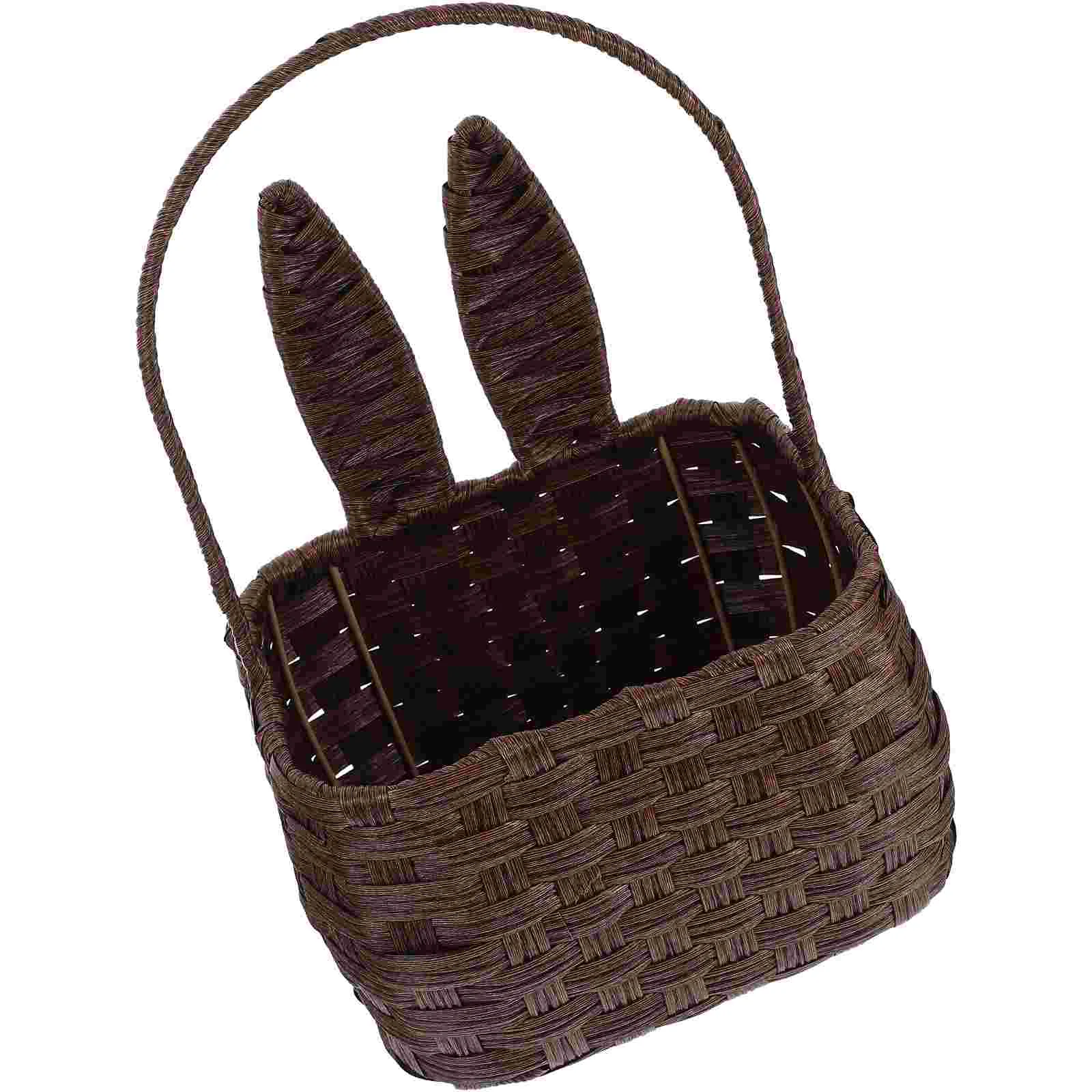 

Basket Storage Baskets Easter Wicker Rattan Woven Handles Bins Shelf Fruit Seagrass Bunny Bread Snack Nesting Closet Organizing