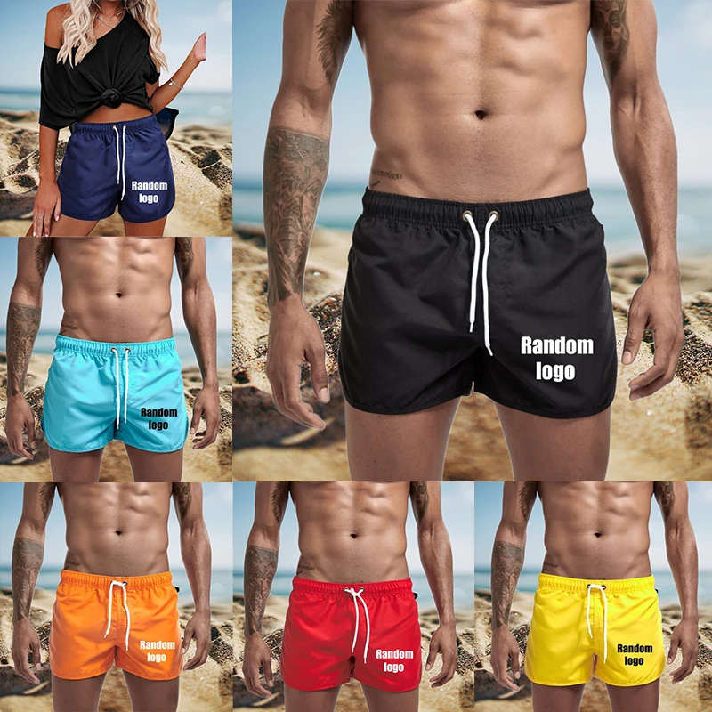 

Женские и мужские летние тканевые пляжные шорты, цветные пляжные шорты для морского спорта, бега, серфинга, мужской купальник, плавки, сексуальные брюки, 2023