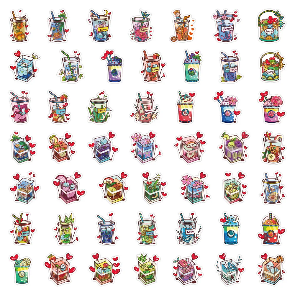 

10/60Pcs Cartoon Valentine's Day Mini Drinks Scrapbooks Stickers for Scrapbooking Planner Diary Notebook Diy Decoration Sticker