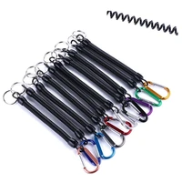 security key chain holder safety coil carabiner rope tool safety belt clip hook 21 5cm multicolor fishing accessories