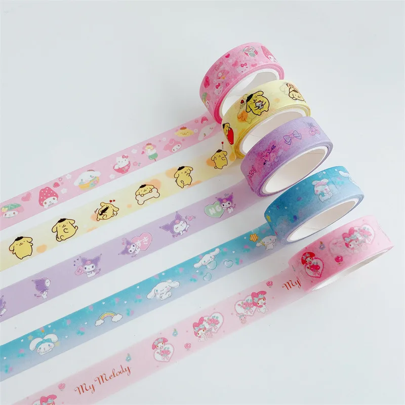 

Sanrio ручная аккаунтная лента, бронзовая и бумажная лента, Женская клейкая лента, наклейка для ручной учетной записи, милые декоративные канц...