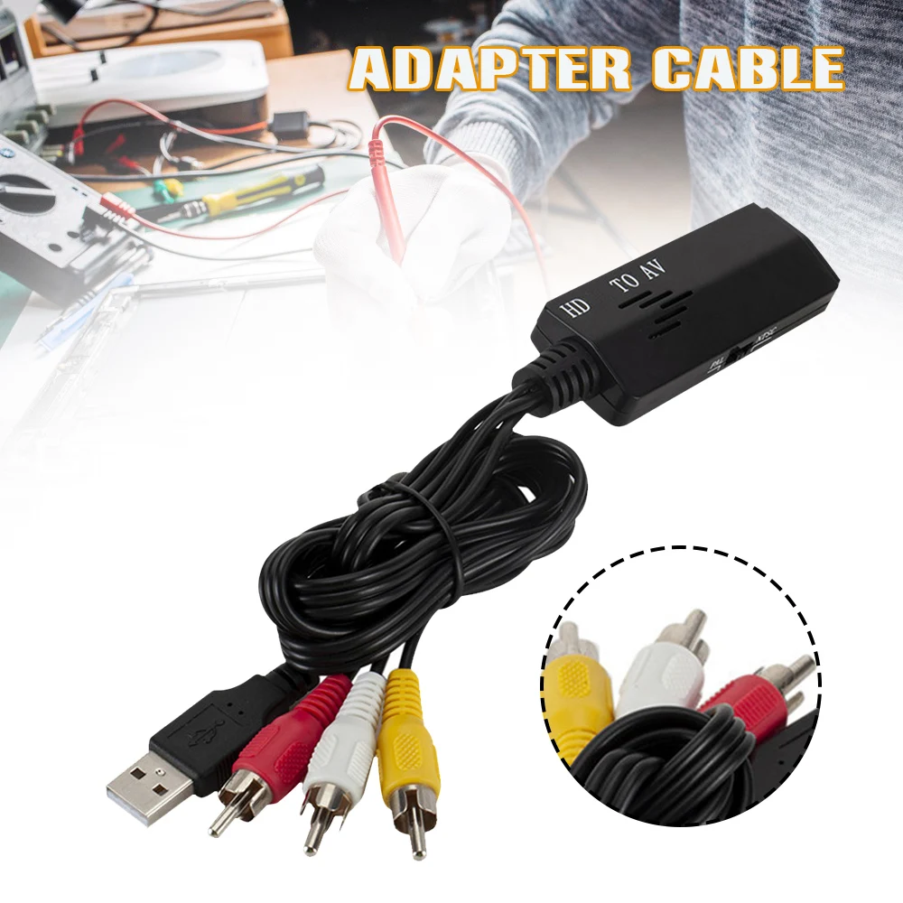

4-in-1 Video Audio Connector Cable Av Rca Adapter Converter Compatible With Hdmi 1m Long Long Wire Flexible Jr Deals