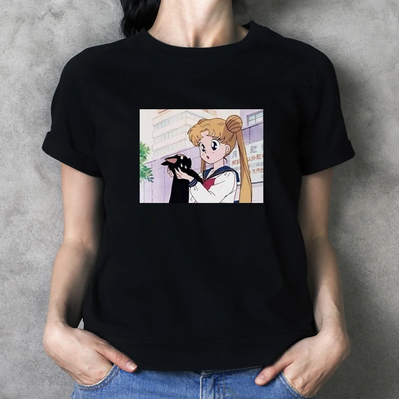 

Kawaii Sailor Moon Women T Shirts for Ladies Japanese Anime T-shirts 90S Baby Tees Y2K Tops Casual Vintage Harajuku A10005-25-2