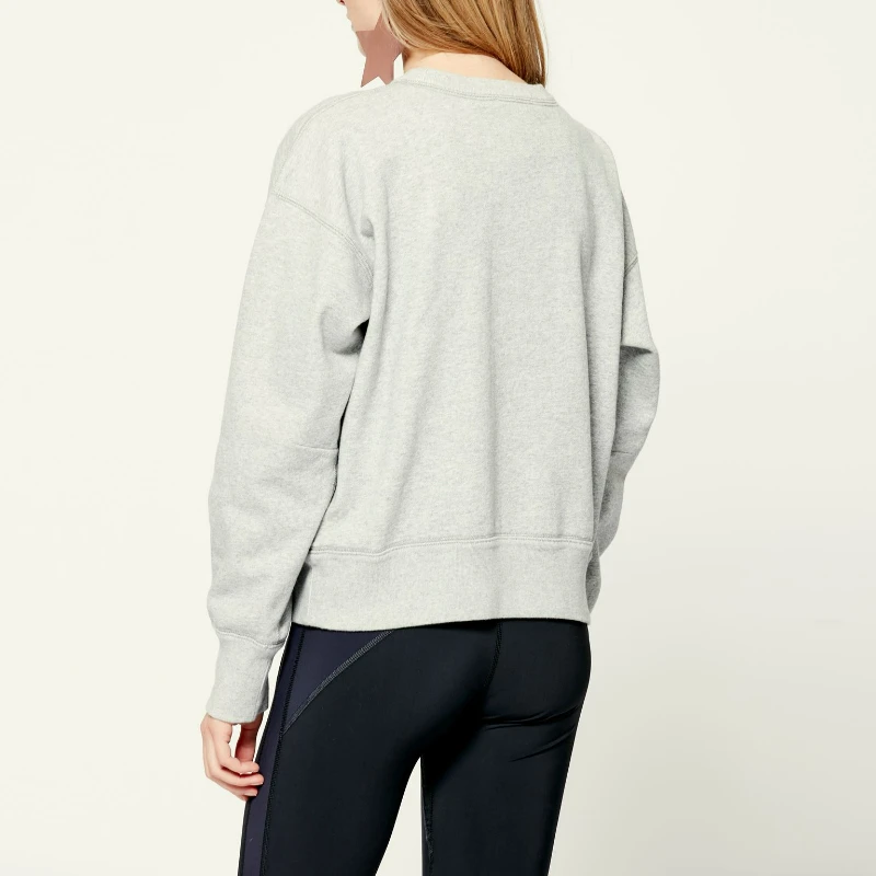 

Spring 2023 New Women Casual Fluorescent Letter Round Neck Pullover Sports Long Sleeve Sweater