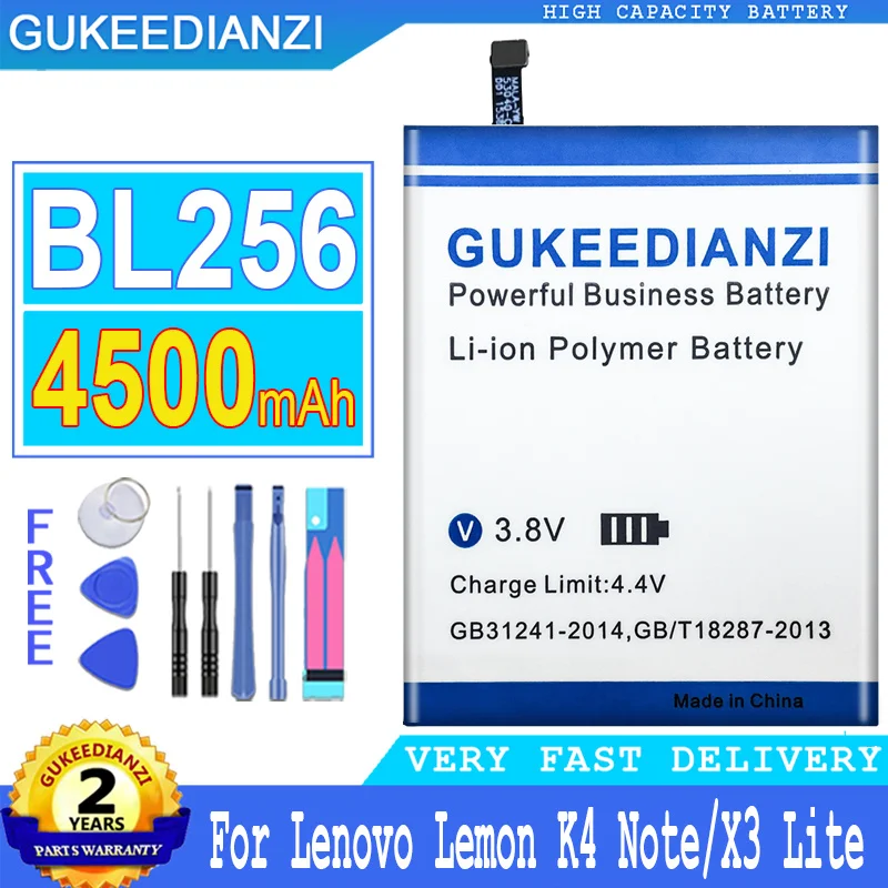

Аккумулятор GUKEEDIANZI BL256 для Lenovo Lemon K4 Note K4note / X3 Lite K51c78 / A7010 X3Lite, 4500 мАч