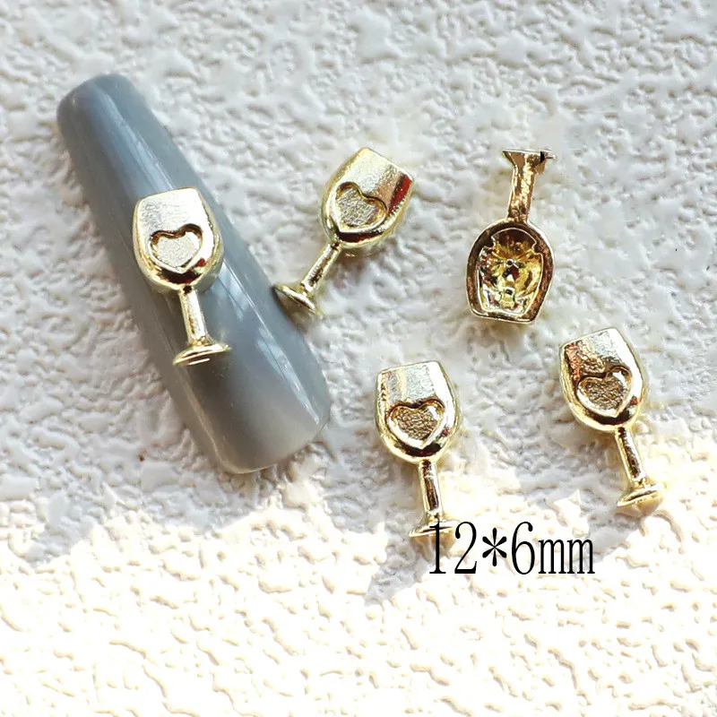 100PC,2022 Ins Metal Wine-bottle Punk Nail Charm,4.5*18Mm Accessories Gold/Silver Wine-Bottle Shape Alloy Nail Art DIY Decor @H7 enlarge