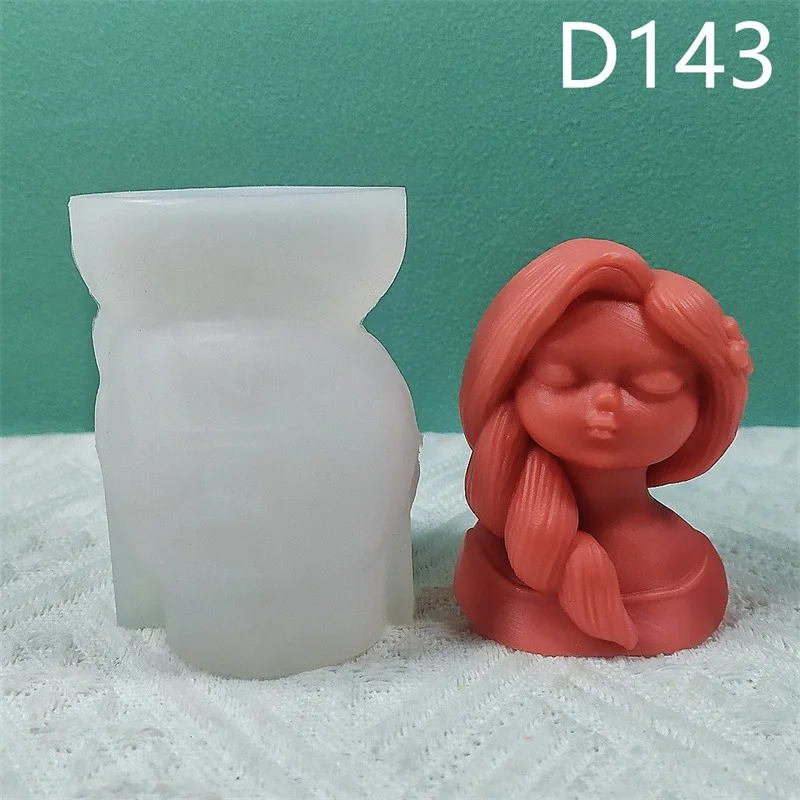 

D143 Girl Silicone Mold Gypsum form DIY Handmade Plaster Candle Ornaments Handicrafts Mold Hand Gift Making Kitchen Accessories