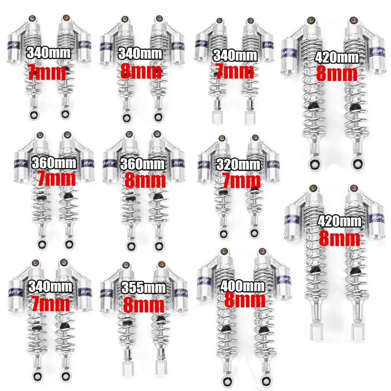 

Air Motorcycle Shock Absorber Front Rear Gas Suspension Round Fork Head Motor Bike Motorcross Scooter Protector Springs 8mm 7mm
