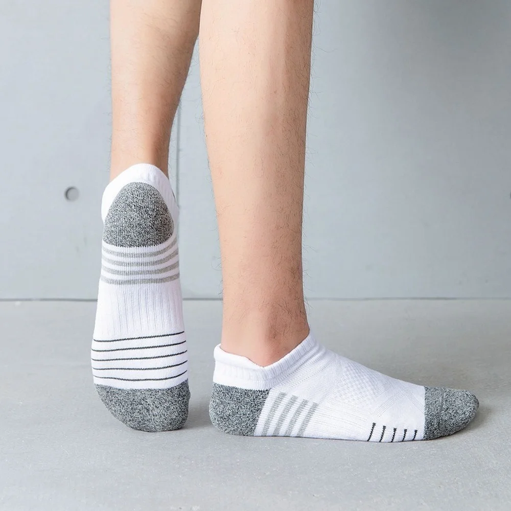 5 Pairs Pure Color Terry Thickening Professional Running Athletic Socks Anti-friction Sweat-absorbing Women Sports Socks