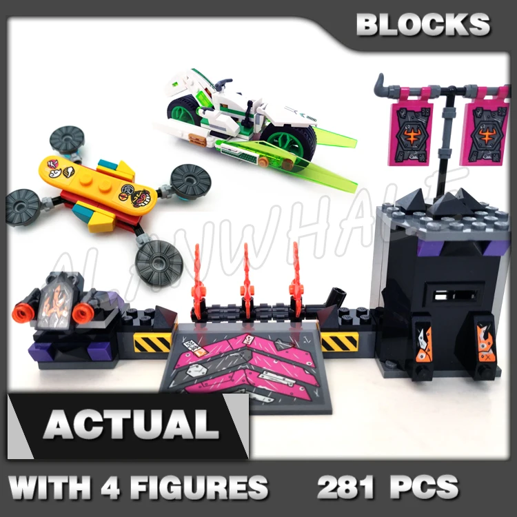 

281pcs Monkie Kid White Dragon Horse Bike Bull Clones’ Hideout prison 11539 Building Blocks Boys Gifts Compatible With Model