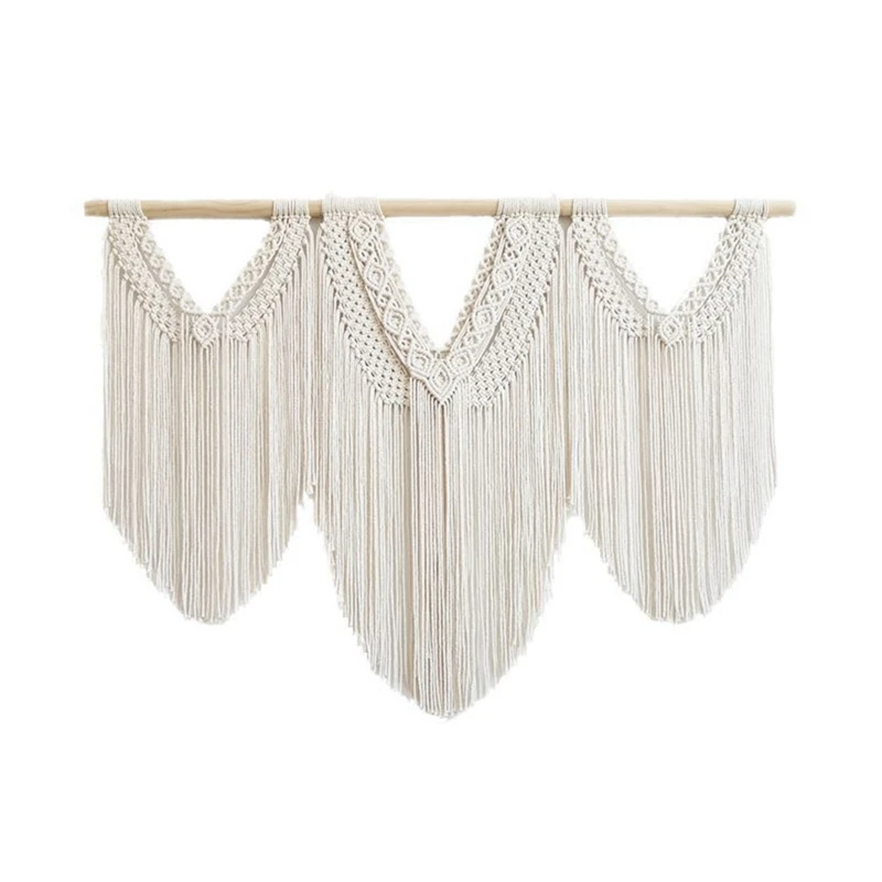 

Wall Hanging Tapestry With Tassels Hand Woven Nordic Style For Living Room Bedroom House Art Boho Decoration