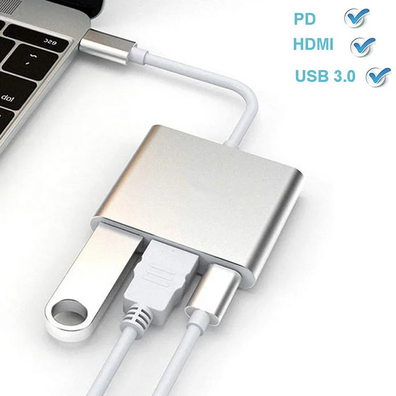 Кабель-адаптер Type-C для Apple USB-C многопортовый цифровой AV-адаптер MJ1K2AM/A HDMI и USB новый