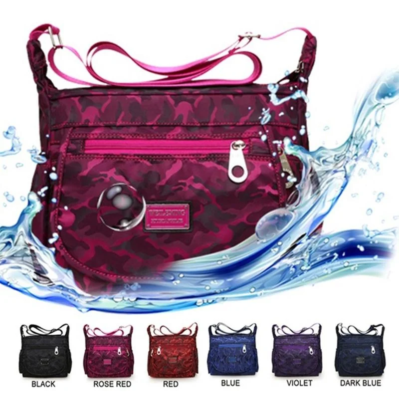 

2022 Fashion Ladies Multi-Pocket Handbag Travel Bag Shoulder Bag Ladies Printed Waterproof Small Square Bag