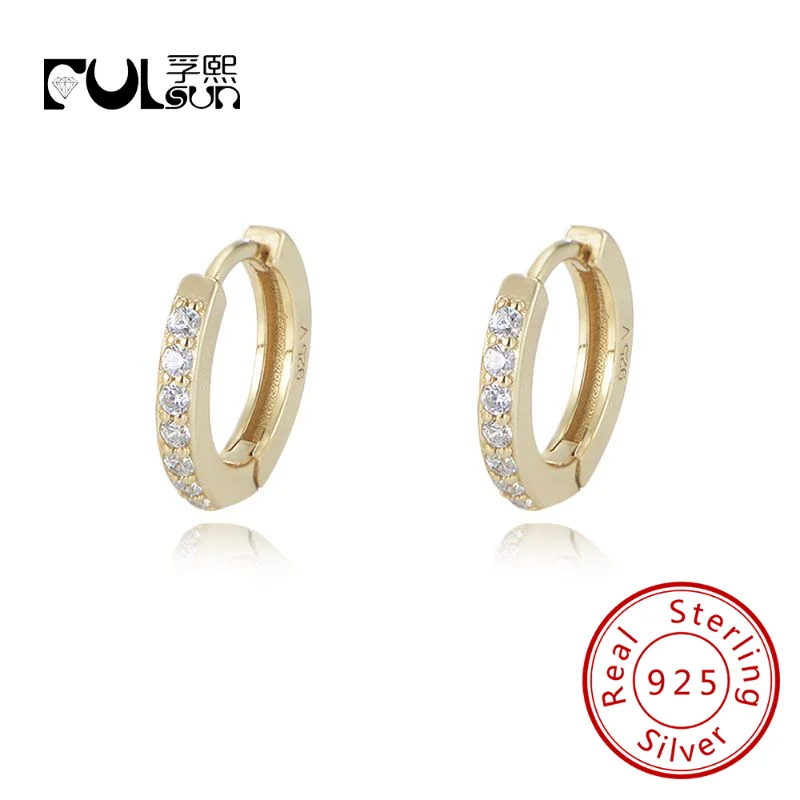 

wholesale Simple trendy jewelry S925 Sterling silver 14k 18k gold plated vermeil hoop Huggies earrings for women girls