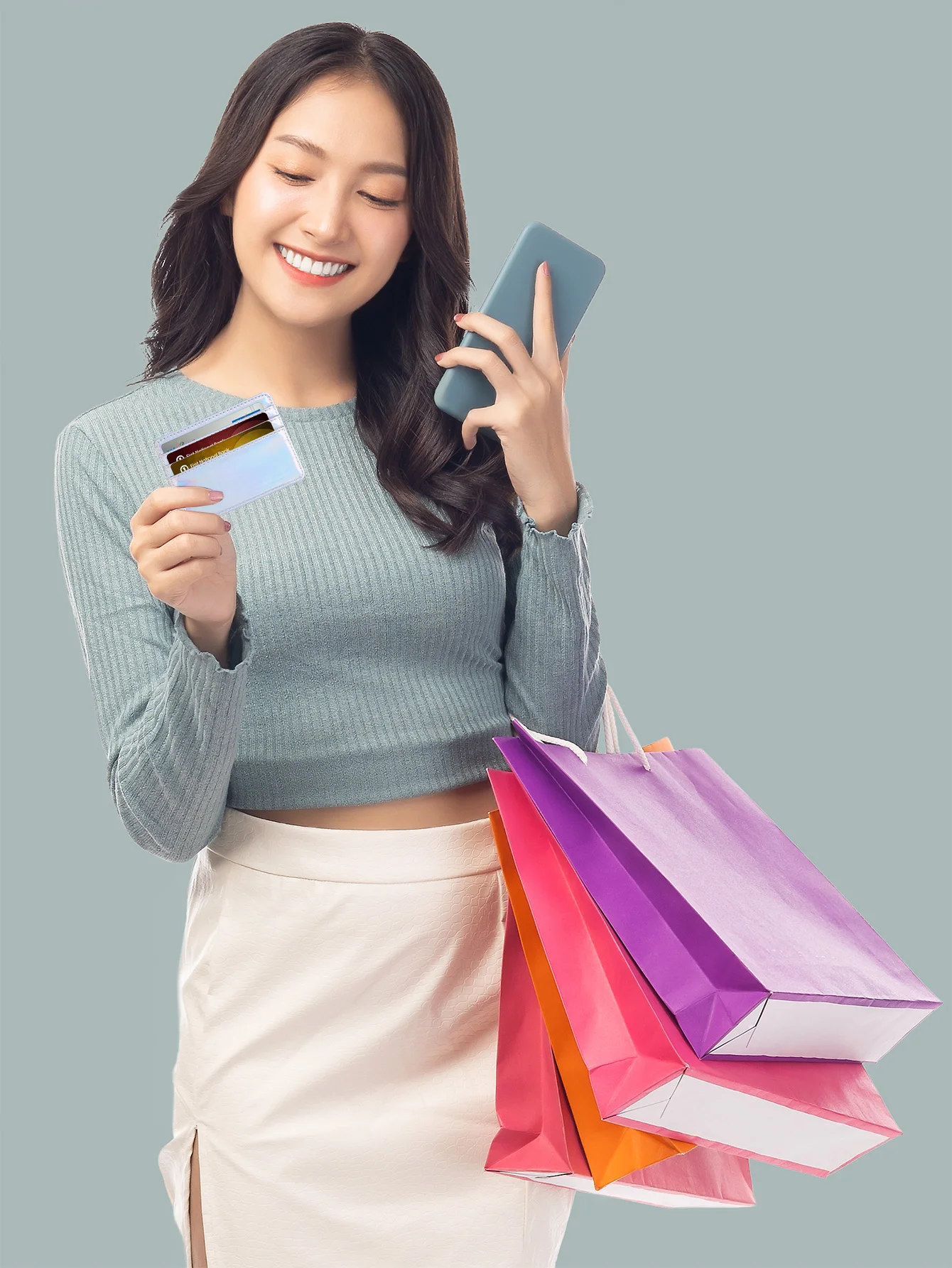 Кошелек с RFID-блокировкой для женщин и мужчин Тонкий минималистичный кошелек