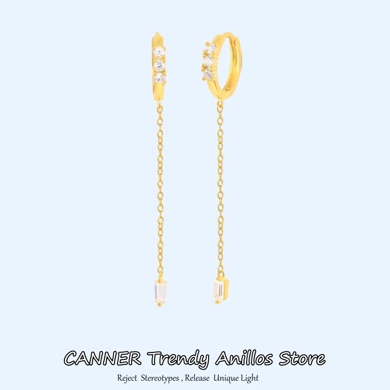 

Женские винтажные серьги-подвески CANNER, серьги из стерлингового серебра 925 пробы с длинными кисточками и жемчугом в Корейском стиле, модные ю...