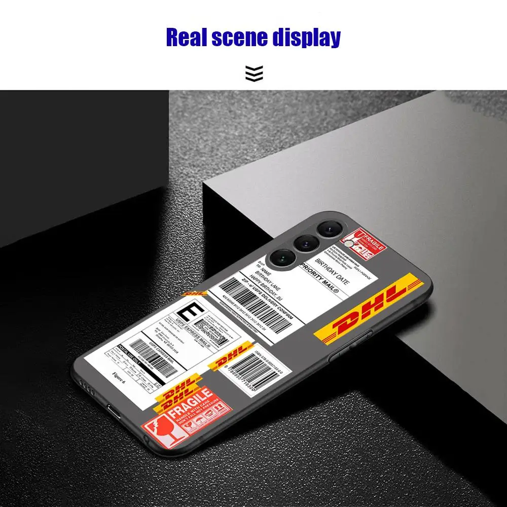 Фото Модный чехол для телефона D-Dhl Express Label для Samsung Galaxy S26 S25 S24 S23 S22 S21 Plus Ultra Note20, мягкий, черный №3