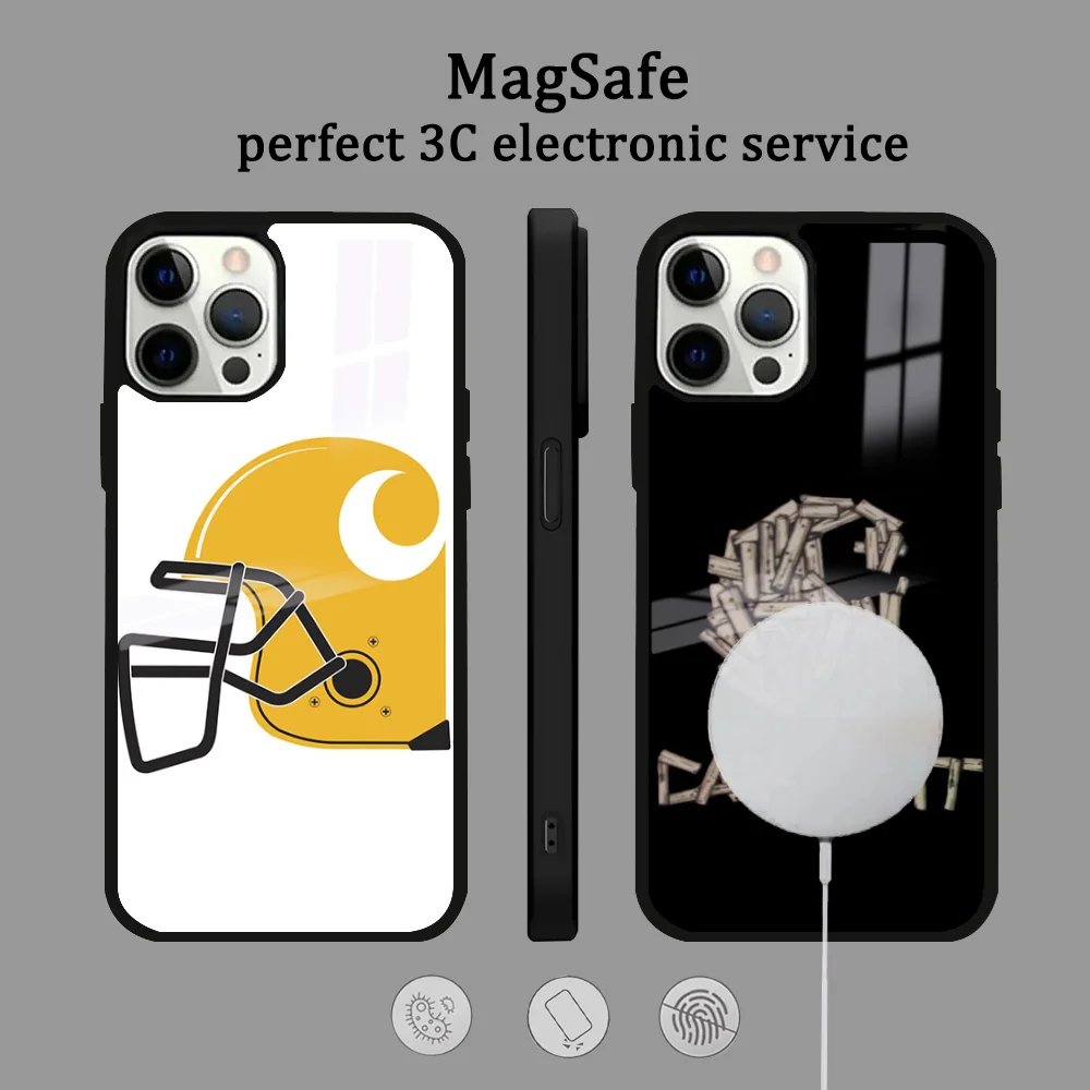 Чехол для телефона C-Carhartt-T IPhone 16 15 14 13 12 11 Pro Max Plus Mini Magsafe Mirror беспроводной магнитный