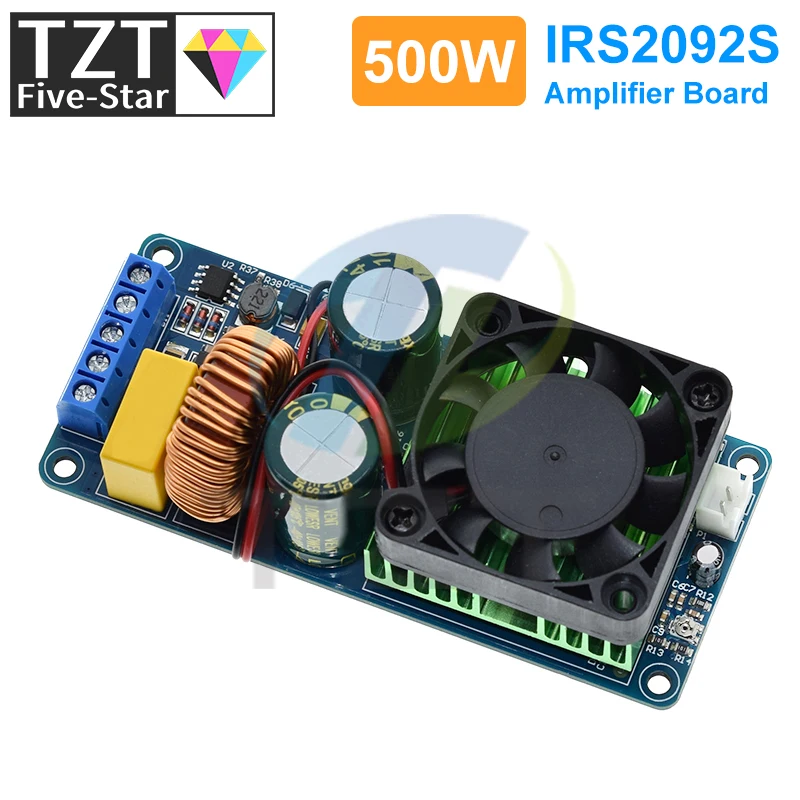 Одноканальный цифровой усилитель мощности TZT HIFI Power IRS2092S 500 Вт плата класса D
