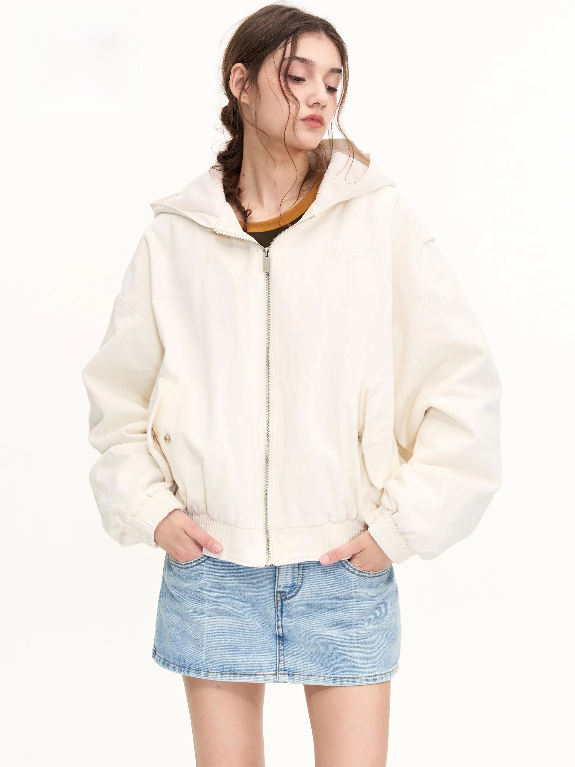 Утолщенная теплая зимняя шапка пальто белое мужское и женское новое стираное