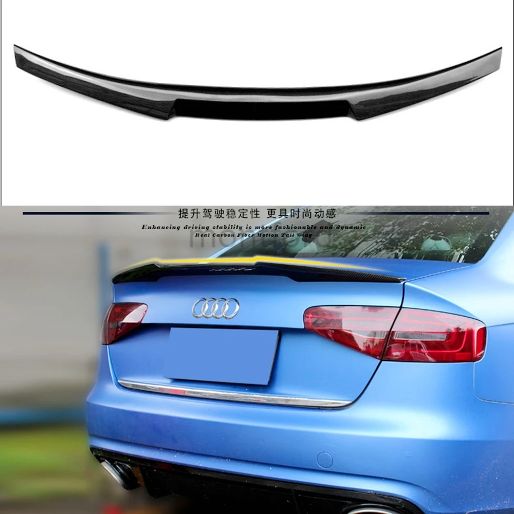 

For Audi A4 B8.5 Sedan 4Doors 2013 2014 2015 High Quality Carbon Fiber Material Rear Spoiler Tail Trunk Wing Boot Lip Molding