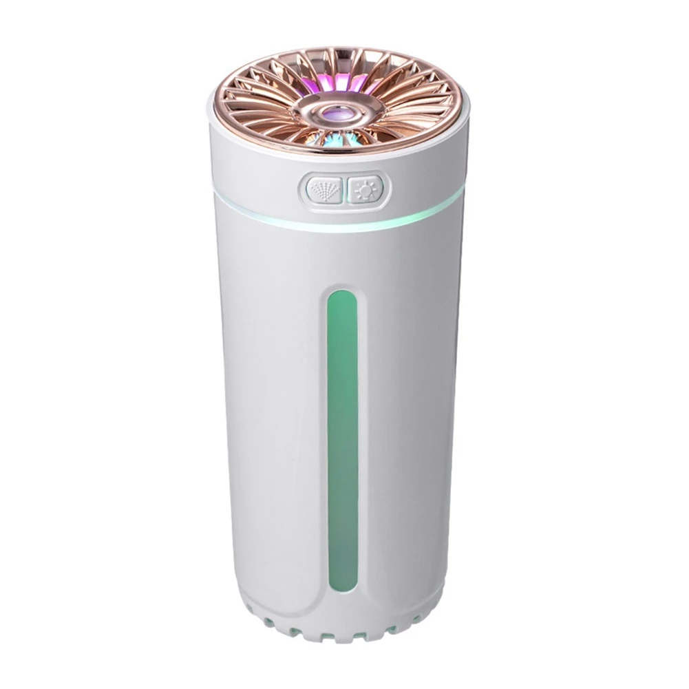 

Wireless Air Humidifier Colorful Lights Mute USB Fogger Purifier 800MAh Rechargeable Cool Mist Maker for Car White