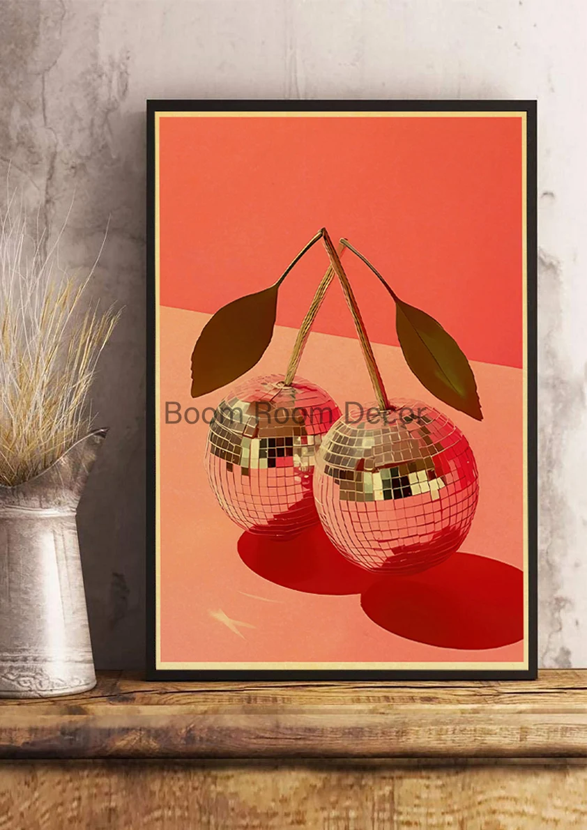Новые Ретро абстрактные фрукты диско фотообои эстетические холсты для гостиной