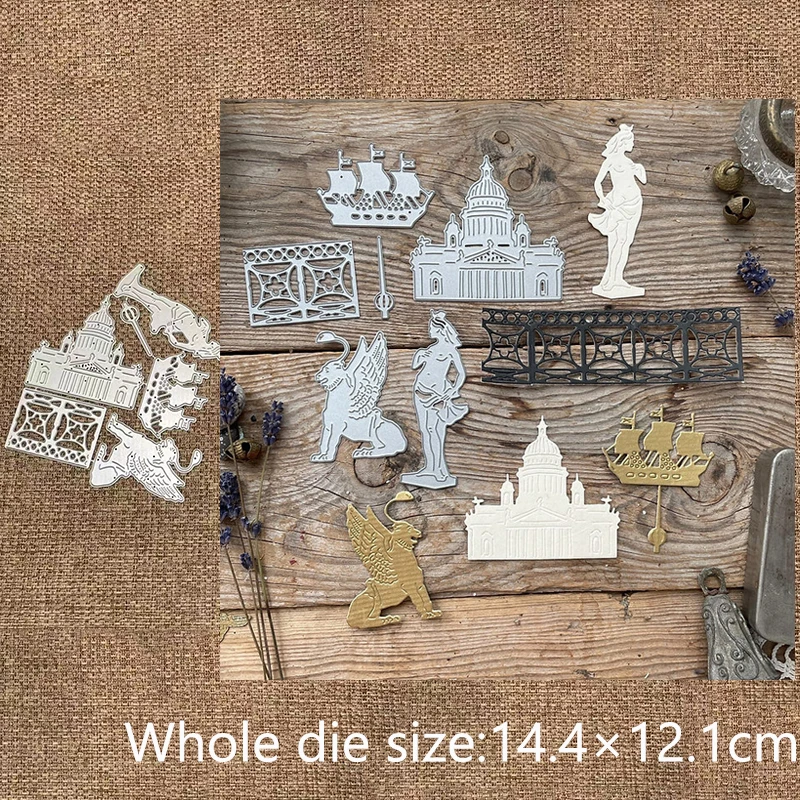 

XLDesign Craft Metal stencil mold Cutting Dies ancient architecture scrapbook die cuts Album Paper Card Craft Embossing