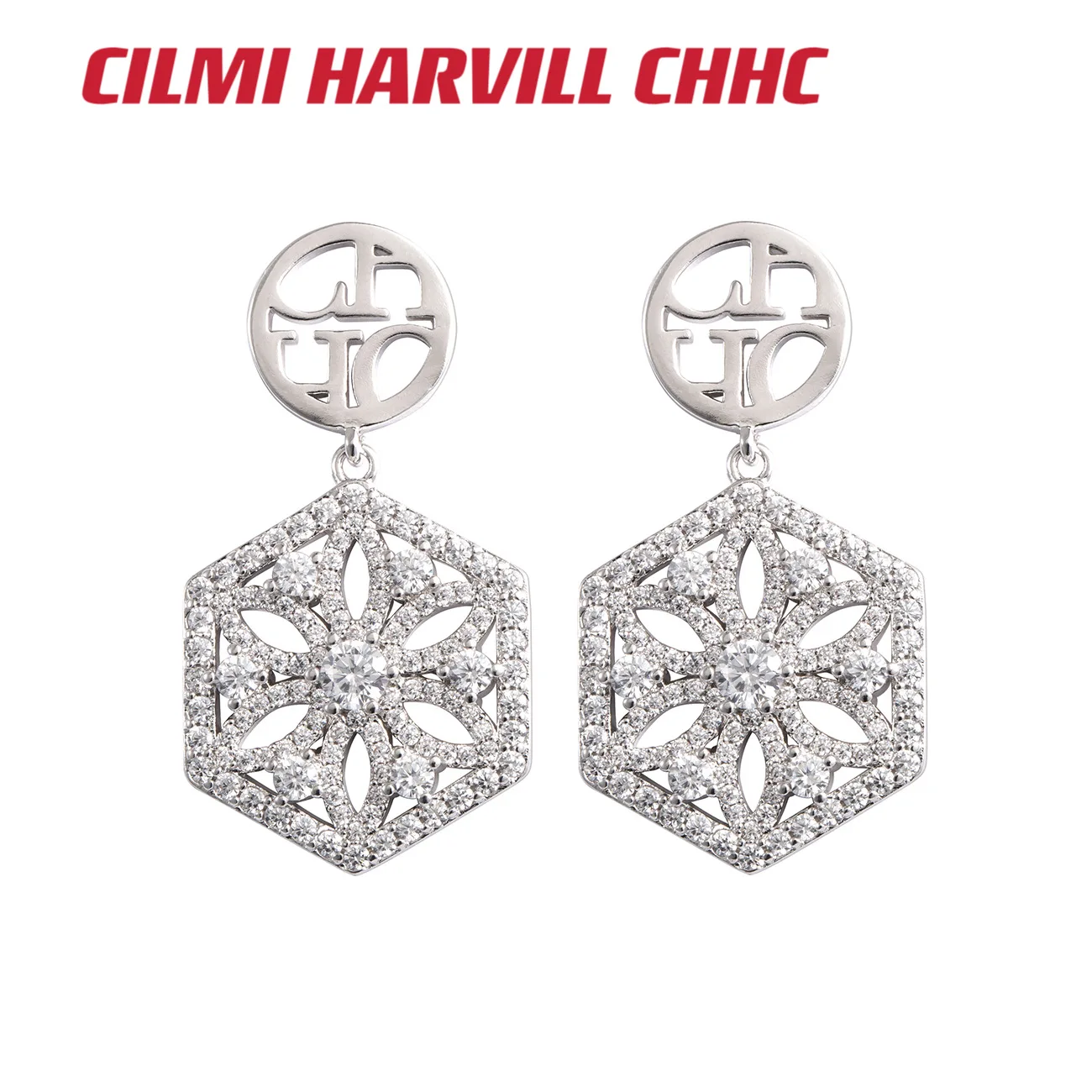 

CILMI HARVILL CHHC Autumn New Women's Earrings Hexagonal Flower Design Exquisite Gift Box Packaging Holiday Banquet