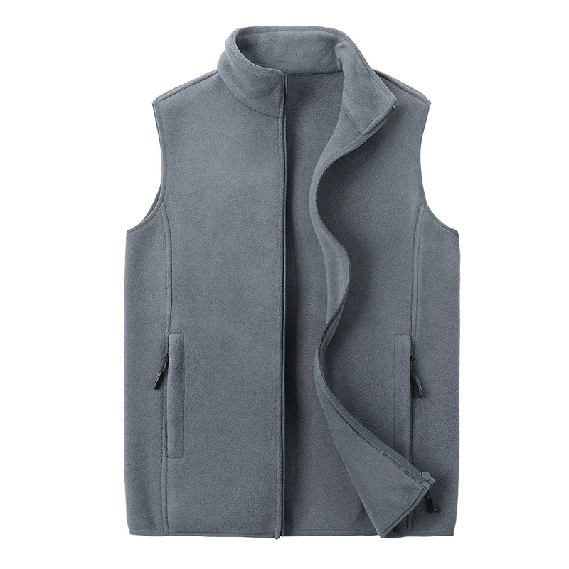 

2022 Men's Stand Collar Polar Fleece Waistcoat Autumn Wear Loose Outdoor Sports Fleece Vest