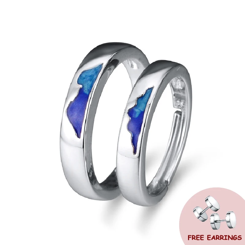 

New Arrival Couple Ring 925 Silver Jewelry Accessories for Women Men Lover Wedding Promise Bridal Party Gift Open Finger Rings