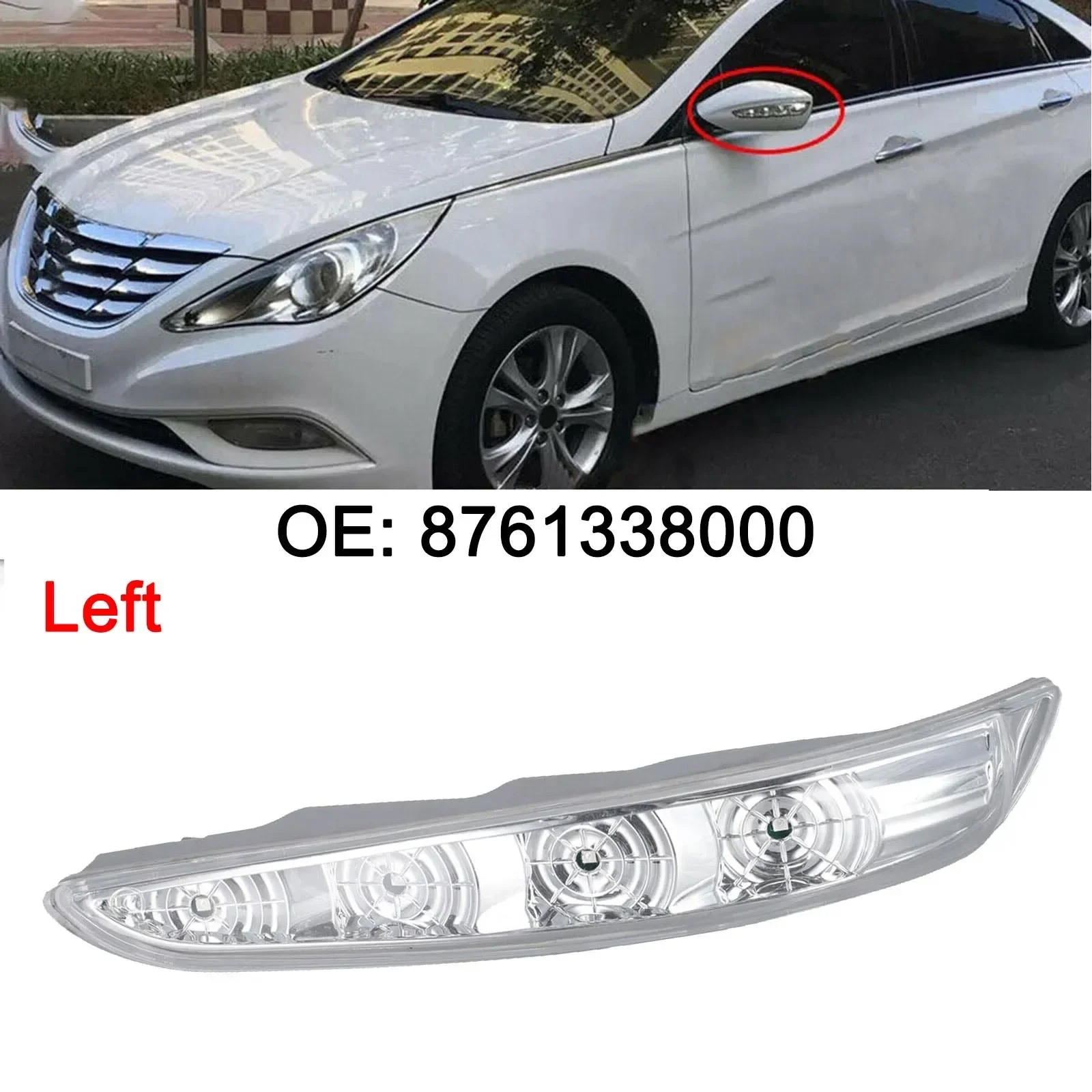 do kierunkowskazów Hyundai Sonata 2009-2015 876133 S000 zewnętrzne lusterko wsteczne w kolorze białym