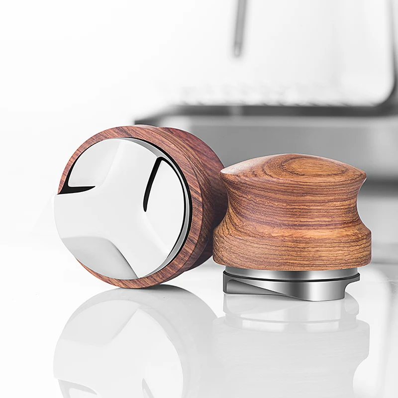 

Adjustable With Portafilter Depth Coffee Accessorie Distributor 51/53/58mm Wood Coffee Fit Handle Tamper Leveler Walnut Barista