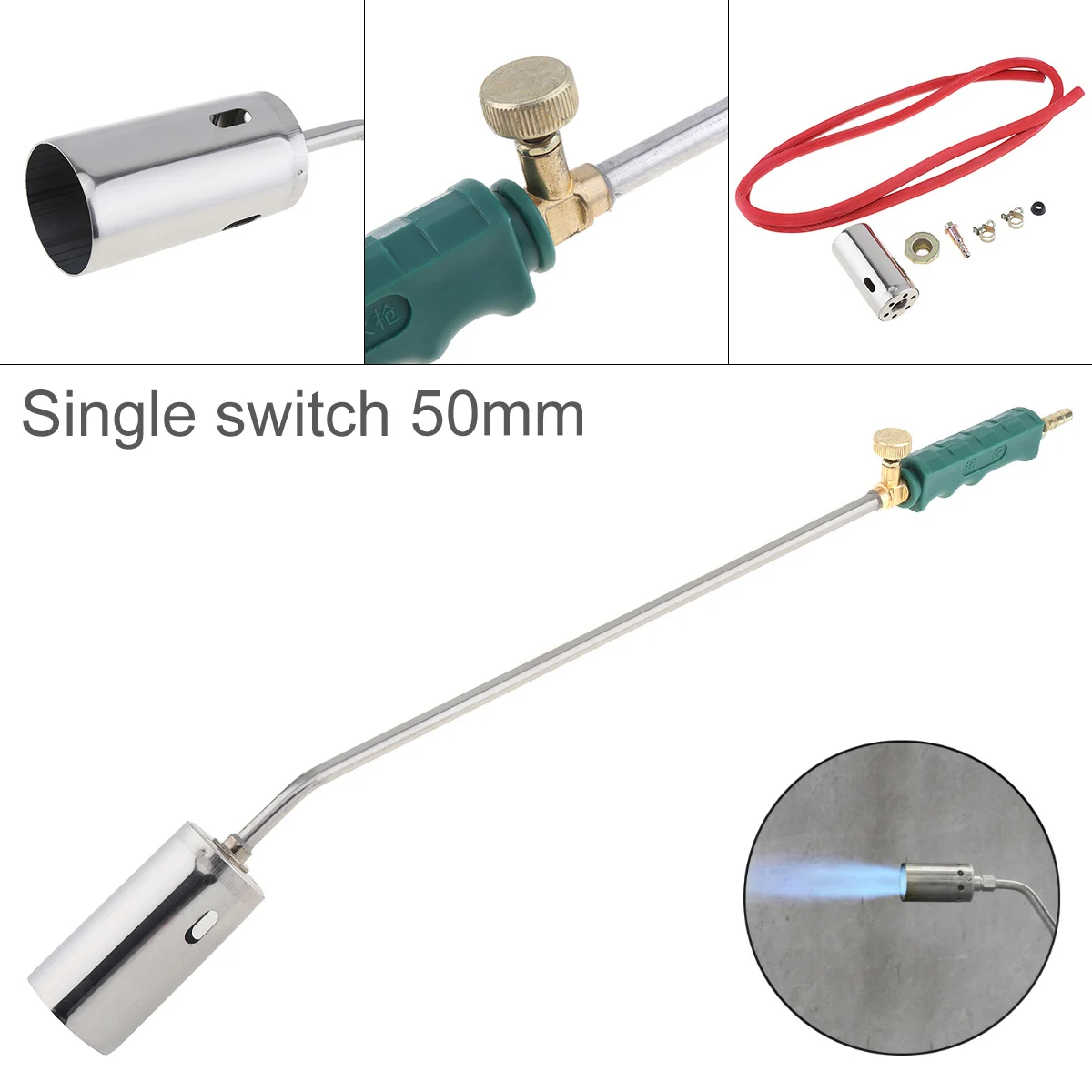 

50mm Single Switch Type Liquefied Gas Torch Welding Gun Support Oxygen Acetylene Propane for Barbecue Hair Removal