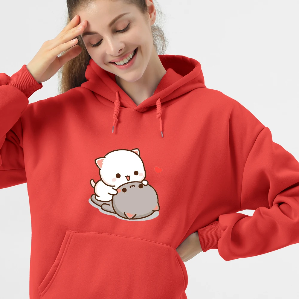 

Nette Hoodies Für Frauen Cartoon Katze Gedruckt Harajuku Kawaii Mit Kapuze Pullover Sweatshirt Streetwear Übergroßen Kleidung