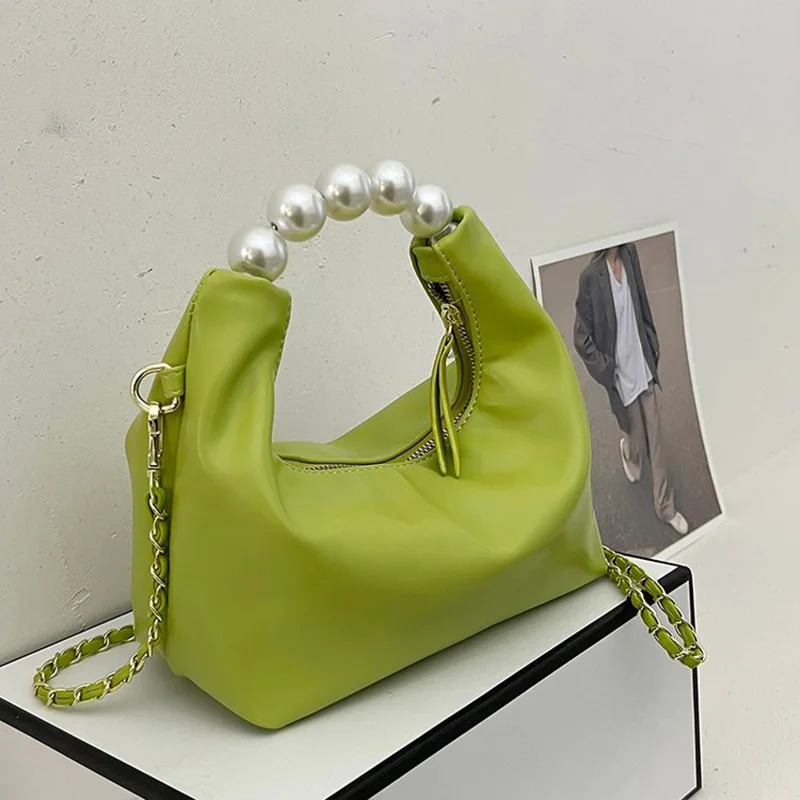 

New Soft Small PU Leather Crossbody Bags for Women 2022 Summer Simple Fashion Chain Shoulder Side Bag Lady Luxury Handbags Totes
