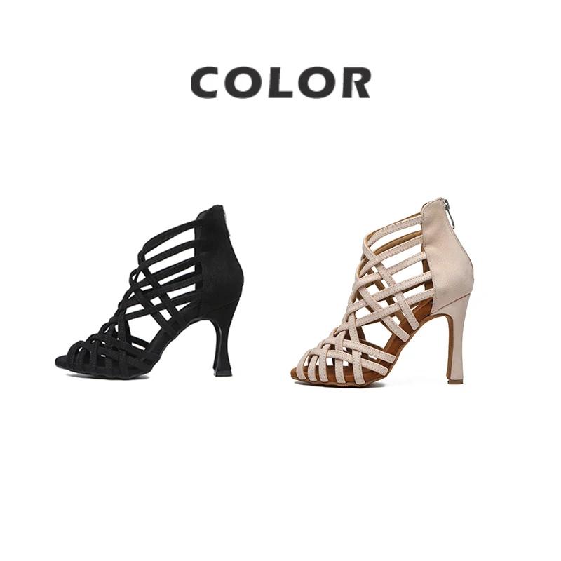 Heels Dance Shoes Women's Latin Dance Ankle Boots Girls Ballroom Modern Tango Shoes Ladies Woman Wedding Shoe Salsa Party Sandal
