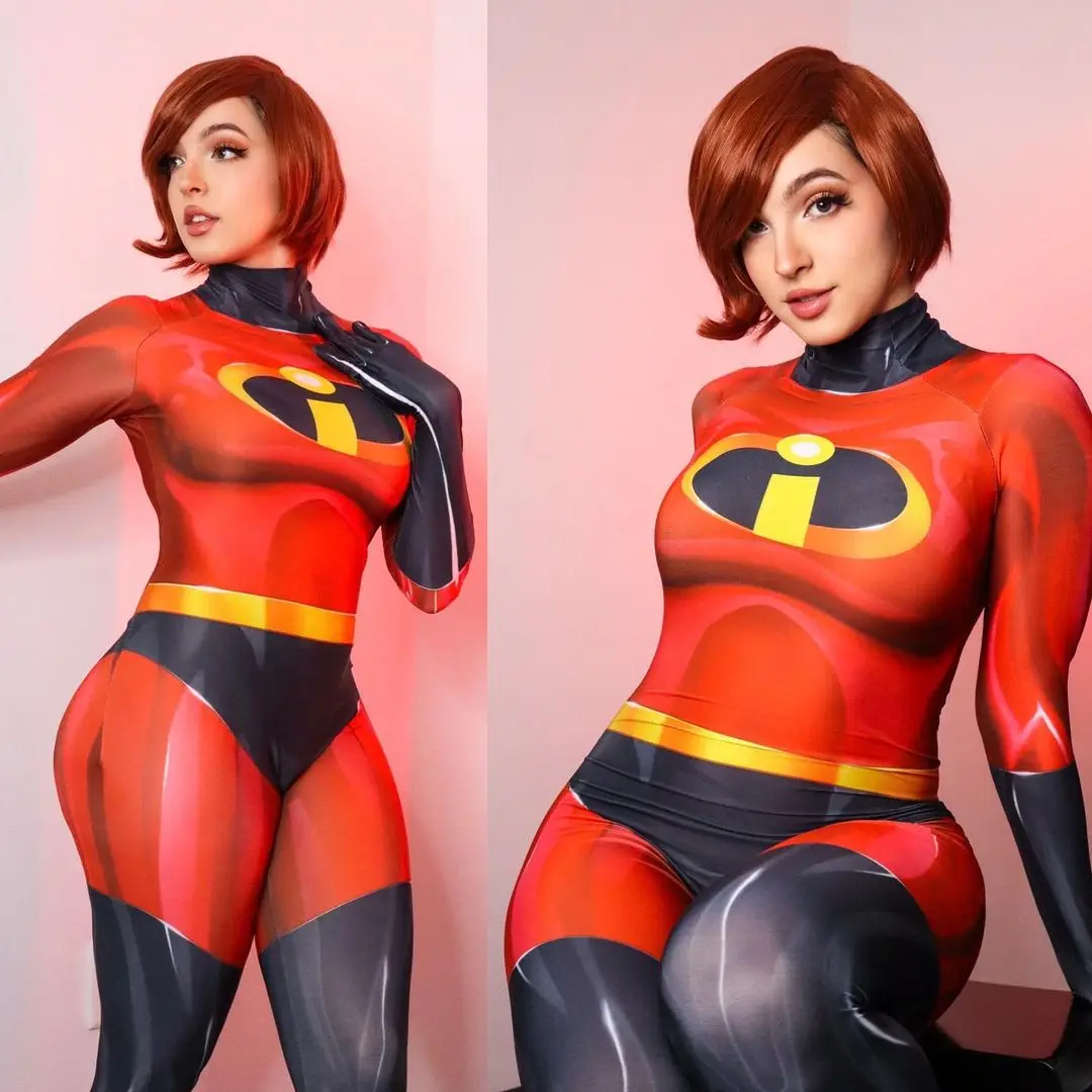 

The Incredibles Cosplay Costumes Elasti-Girl Cosplay Mrs Mr Incredible Costumes Bodysuit for Adult Kids Superhero Fancy Dress