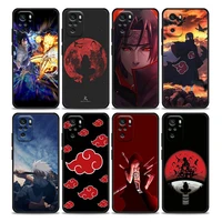 naruto phone case for xiaomi redmi 10 9 9a k20 k30 pro k40 plus pro note 10 11 pro itachi skunk sasuke anime soft silicone cover