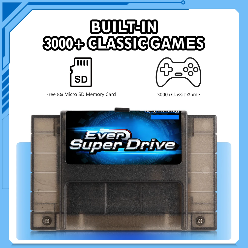 Фото Игровая карта 3000 в 1 с картой Micro SD на 8 ГБ, классический игровой картридж для домашней игровой консоли SNES Retro, для Super Nintendo №4