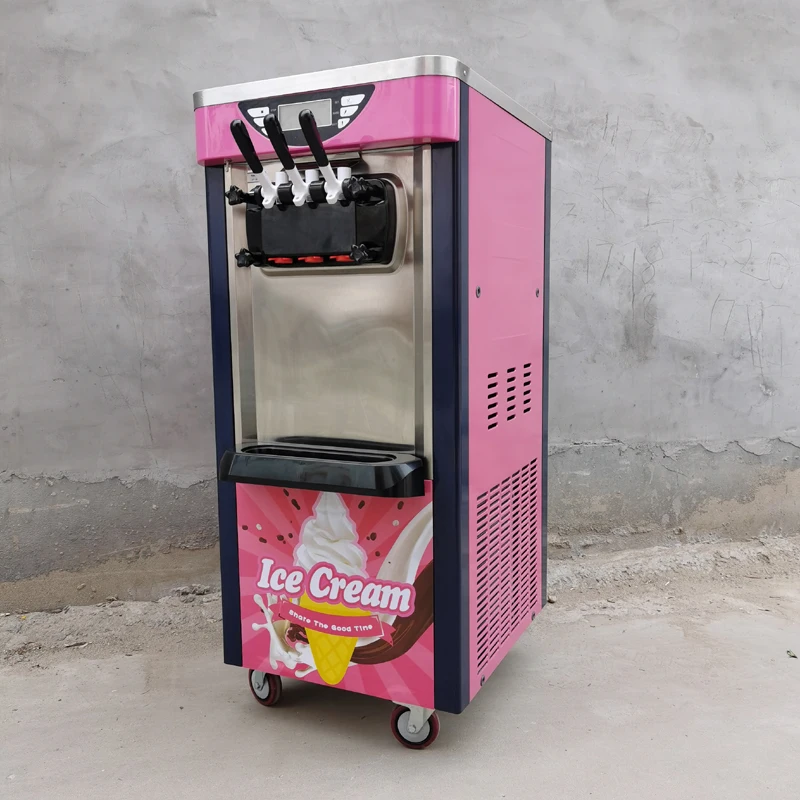 

Commercial Ice Cream Maker Stainless Steel Vertical Three Flavors For Milk Tea Shop Yogurt Ice Cream Machine