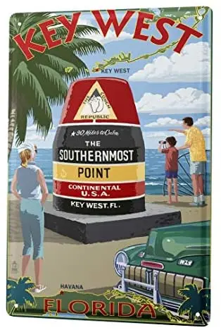 

Металлический плакат «ключ к западу», самая северная часть, Постер Флориды, жестяной плакат для дома, пляжа, клуба, клуба, украшение для стен,...