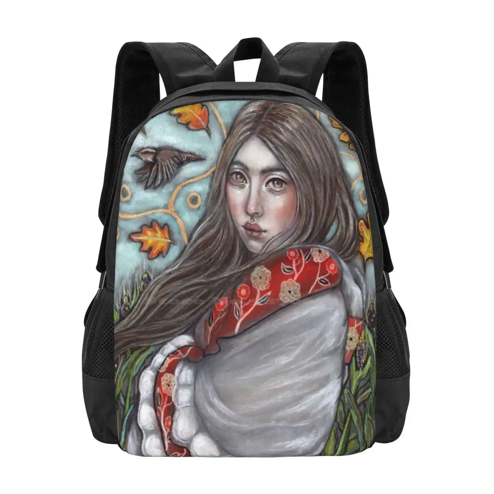Persephone'S Descent Fashion Pattern Design Travel Laptop School Backpack Bag Persephone Goddess Fall Mabon Autumn Equinox