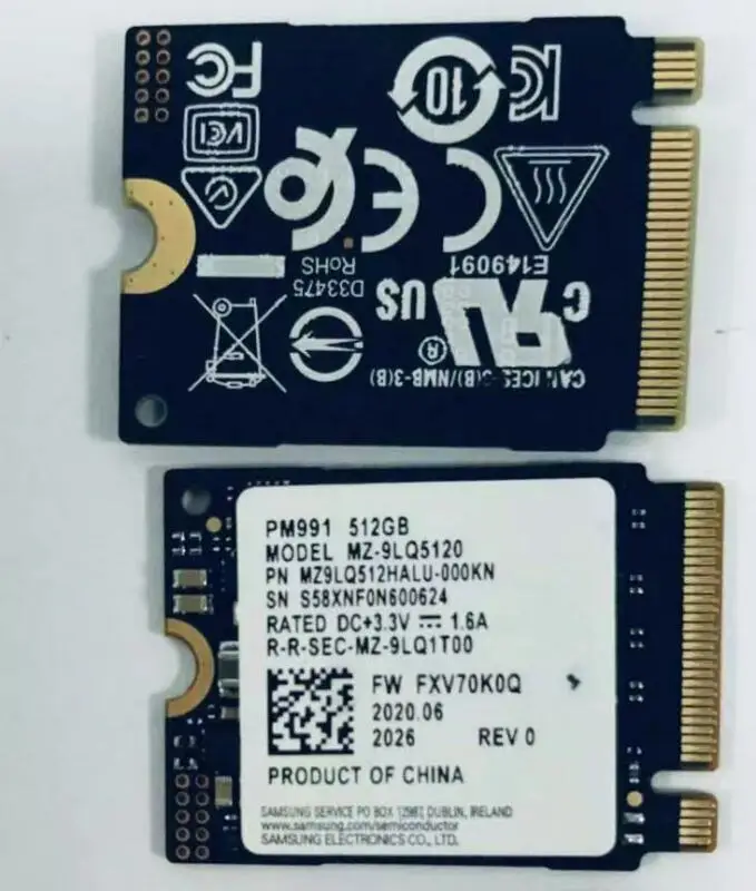 

1TB PM991 SSD M.2 внутренний PCIe 3,0x4 2230 NVMe R31264 твердотельный накопитель 512GB PM991 SSD M.2