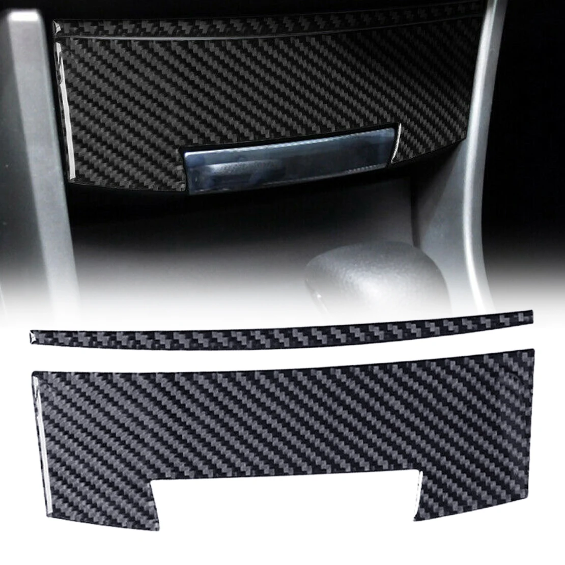 

Black Carbon Fiber Car Inner Central Storage Box Cover Trim Sticker Set Fit for Honda Accord 2013 2014 2015 2016 2017