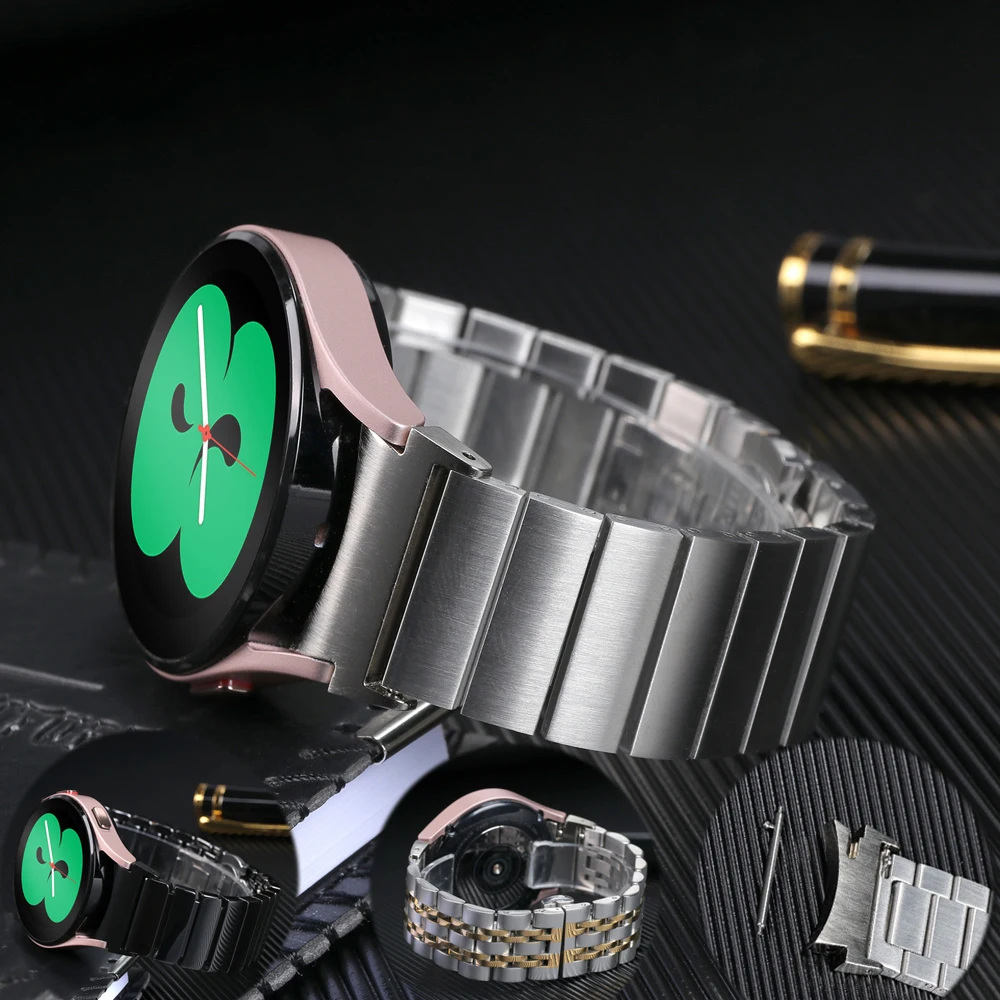 

No Gaps Stainless Steel Strap for Samsung Galaxy Watch 4/4classic 40mm 44mm 42 46mm Ceramics Watchband for Watch4 Band Bracelet